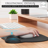 Mouse Pad com suporte de pulso em gel, mousepad confortável com superfície lisa para descanso de pulso e base antiderrapante para alívio da dor, computador, laptop, escritório e casa, 9,4 x 8,1 pol. 