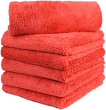 16"x16" Pack of 6 Microfiber Towels for Cars, Car Drying Wash Detailing Buffing Polishing Towel with Plush Edgeless Microfiber Cloth, 450 GSM