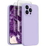 Soft Phone Case for 15 Pro, Silicone Upgraded [Camera Protection] Phone Case with [2 Screen Protectors], Soft Anti-Scratch Microfiber Lining Inside
