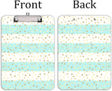 Plastic Clipboard, Standard A4 Letter Size Clip Board for Students, Teacher, s, Low Profile Clip, Decorative Clipboards, Cute Clip Boards Custom Pattern, School Supplies, Striped Spots