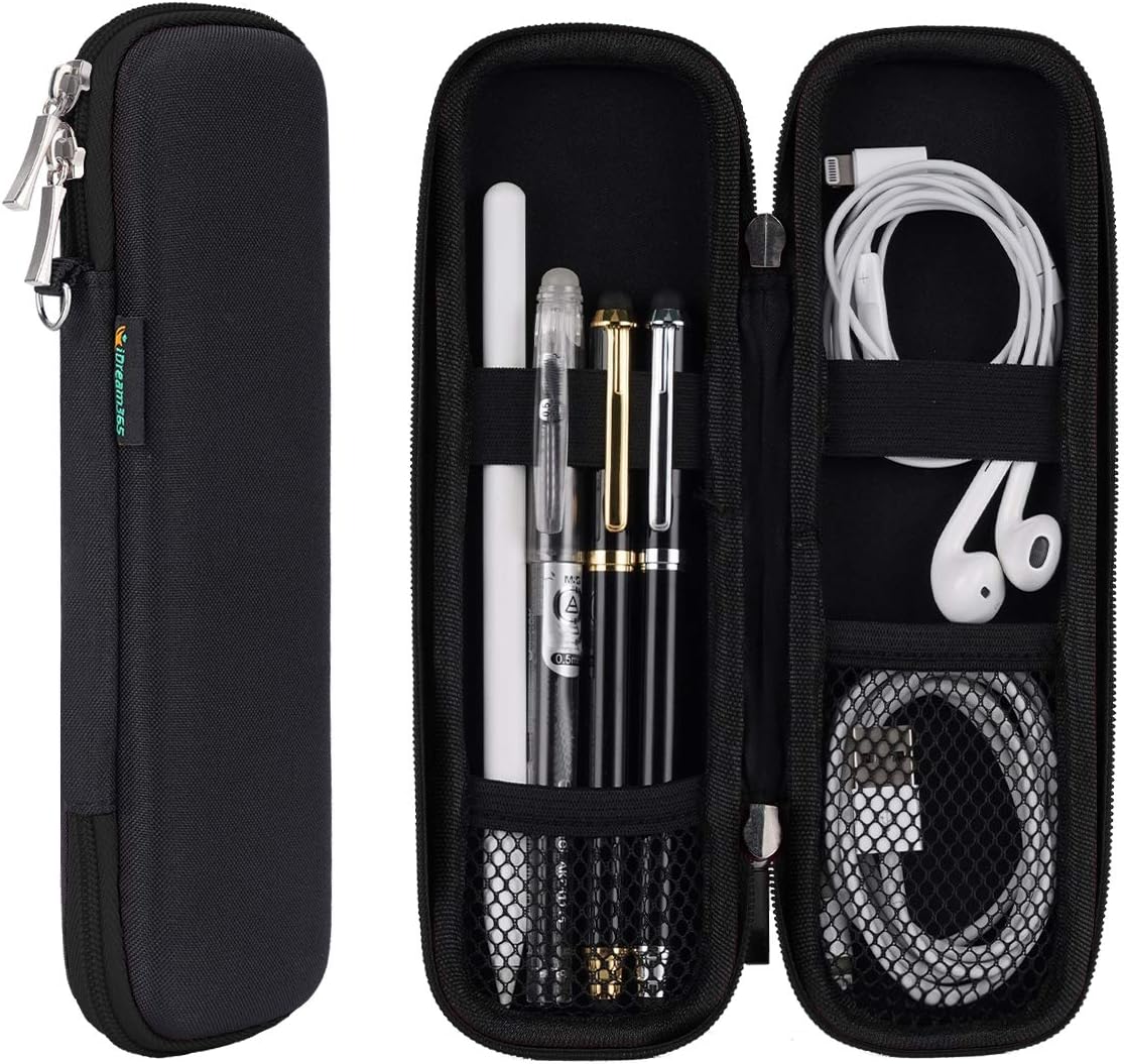Small Pencil Case Holder for Pencils,Hard Pen Case for Executive Fountain Pens,Ballpoint Pens-Black