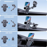 Phone Holder Car Mount for iPhone[Powerful Suction]Phone Mount for Car Dashboard Windshield Air Vent Universal Accessories[Thick Cases Friendly]Automobile Cell Phone Holder Fit Smartphone