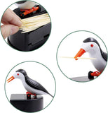 Little bird toothpick dispenser, creative push-type toothpick bird dispenser, toothpick holder. (black)