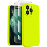 Soft Phone Case for 15 Pro, Silicone Upgraded [Camera Protection] Phone Case with [2 Screen Protectors], Soft Anti-Scratch Microfiber Lining Inside