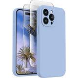 Soft Phone Case for 15 Pro, Silicone Upgraded [Camera Protection] Phone Case with [2 Screen Protectors], Soft Anti-Scratch Microfiber Lining Inside