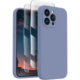 Soft Phone Case for 15 Pro, Silicone Upgraded [Camera Protection] Phone Case with [2 Screen Protectors], Soft Anti-Scratch Microfiber Lining Inside