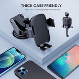 Phone Mount for Car Phone Holder [Military-Grade Suction & Stable Clip] Car Phone Holder Mount Windshield Dashboard Air Vent Universal Automobile Mount Fit for All Android Smartphones