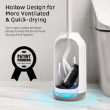 Toilet Bowl Brush Holder Set: Bathroom Deep Cleaning Toilet Cleaner Scrubber Under Rim with Curved Bristle for Dead Corner Clean - Hidden Modern Rv Toilet Decorative Accessories with - White