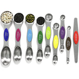 Magnetic Measuring Spoons Set Stainless Steel with Leveler, Stackable Metal Tablespoon Measure Spoon for Baking, Measuring Cups and Spoon Set Kitchen Gadgets Apartment Essentials Fits in Spice Jars