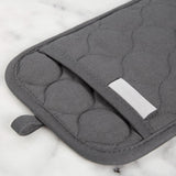 Conjunto de toalha de cozinha, luva de forno e pegador de panela Onion Quilt, cinza carvão