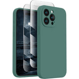 Soft Phone Case for 15 Pro, Silicone Upgraded [Camera Protection] Phone Case with [2 Screen Protectors], Soft Anti-Scratch Microfiber Lining Inside
