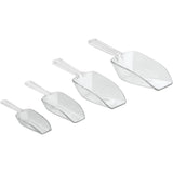 Copos grandes de medição de plástico – Conjunto de 4, comida para animais de estimação, pó de café, colher versátil, 2,25" x 1,25" x 6,5", 1/3 de xícara, transparente 