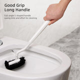 Toilet Bowl Brush Holder Set: Bathroom Deep Cleaning Toilet Cleaner Scrubber Under Rim with Curved Bristle for Dead Corner Clean - Hidden Modern Rv Toilet Decorative Accessories with - White