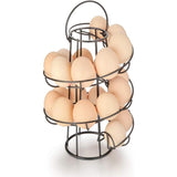 Spiral Egg Skelter Dispenser Rack Metal Storage Holder Display Countertop Black