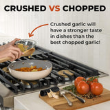 Premium Garlic Press with Soft Easy-Squeeze Ergonomic Handle, Sturdy Design Extracts More Garlic Paste Per Clove, Garlic Crusher for Nuts & Seeds, Professional Garlic Mincer & Ginger Press