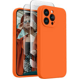 Soft Phone Case for 15 Pro, Silicone Upgraded [Camera Protection] Phone Case with [2 Screen Protectors], Soft Anti-Scratch Microfiber Lining Inside