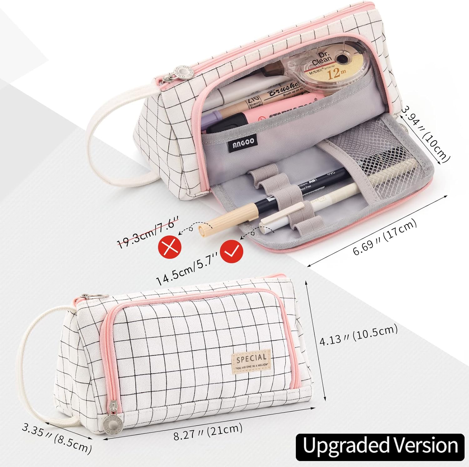 Estojo de Lápis Grande Capacidade Estojo de Lápis Material Escolar Estojo de Canetas Papelaria Simples Organizador de Escritório para Faculdade para Meninas Adultos 