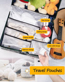 Multisize Mesh Zipper Pouches (Black, 21 Packs), Water-Resistant Zip Bag for School Office Supplies, Puzzles & Games Organizing Storage