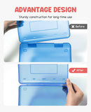 Plastic Pencil Case Box with Lid Snap Closure, Large Capacity School Supplies Storage Organizer Box for s (1)