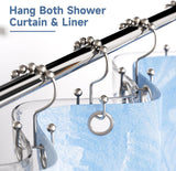 Shower Curtain Hooks, Shower Curtain Rings Rust Proof Metal Double Glide Shower Hooks Rings for Bathroom Shower Rods Curtains, Set of 12 Hooks
