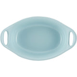 Solid Glaze Ceramics Au Gratin Bakeware / Baker Set, Oval - 2 Piece, Light Blue