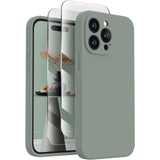 Soft Phone Case for 15 Pro, Silicone Upgraded [Camera Protection] Phone Case with [2 Screen Protectors], Soft Anti-Scratch Microfiber Lining Inside
