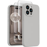 Soft Phone Case for 15 Pro, Silicone Upgraded [Camera Protection] Phone Case with [2 Screen Protectors], Soft Anti-Scratch Microfiber Lining Inside