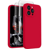 Soft Phone Case for 15 Pro, Silicone Upgraded [Camera Protection] Phone Case with [2 Screen Protectors], Soft Anti-Scratch Microfiber Lining Inside