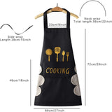 Avental de cozinha feminino com bolsos para lenços umedecidos, bolso grande, limpeza de mãos, à prova d'água para cozinhar e assar 