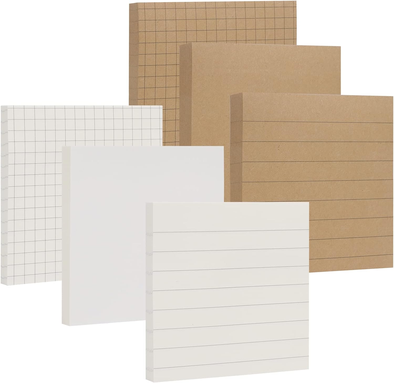 Blocos de notas adesivas, 6 unidades, 3 x 3 polegadas, notas autoadesivas em papel de proteção ocular, vários designs de blocos de notas para lembretes, escritório, casa, escola, reunião, 80 folhas/bloco 