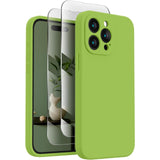 Soft Phone Case for 15 Pro, Silicone Upgraded [Camera Protection] Phone Case with [2 Screen Protectors], Soft Anti-Scratch Microfiber Lining Inside