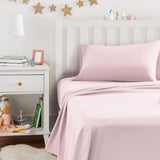 Soft Easy-Wash Lightweight Microfiber 3-Piece Sheet Set, Twin, Light Pink, Solid