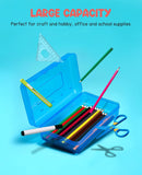 Plastic Pencil Case Box with Lid Snap Closure, Large Capacity School Supplies Storage Organizer Box for s (1)